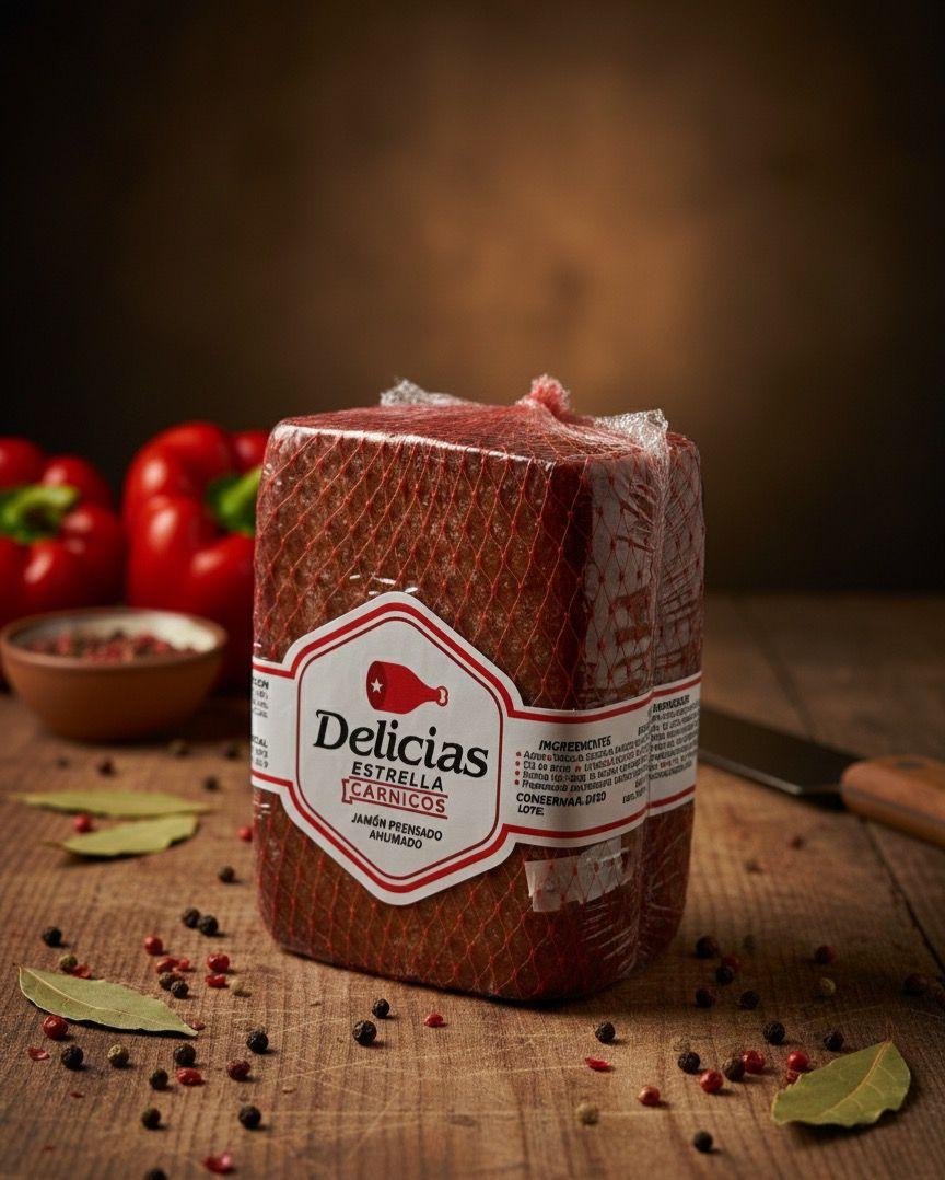 Jamón prensado ahumado Malla Roja