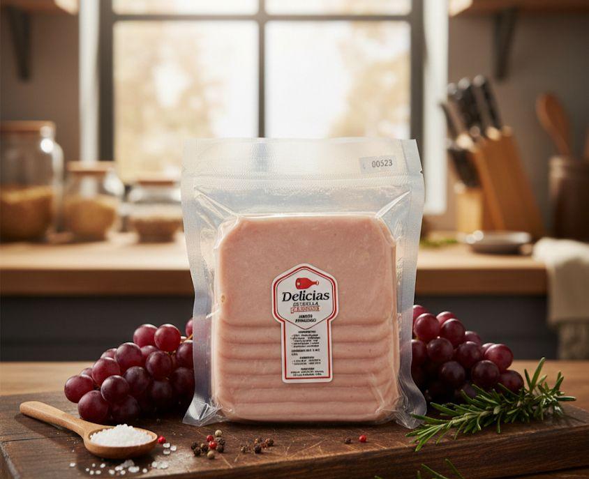 Jamón prensado natural lonchado al vacío
